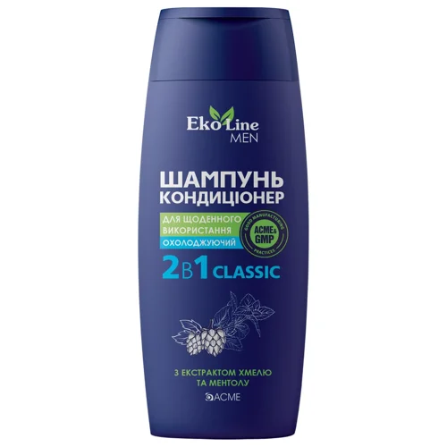 Шампунь-кондиціонер Eko Line Men з ефектом охолодження для всіх типів волосся 2в1 250мл
