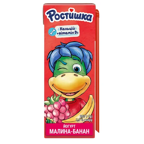 Йогурт Ростишка Малина-банан 1,5% 207г