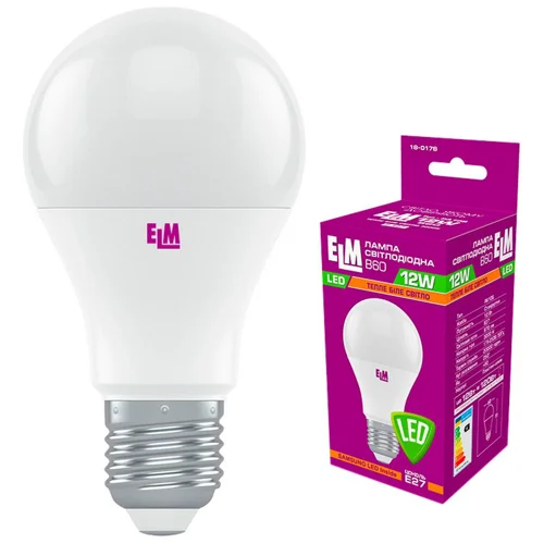 Лампа ELM Led B60 12W PA10S E27 3000 18-0178