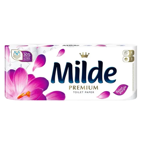 Туалетний папір Milde Premium Relax Purple 3-шаровий 8шт
