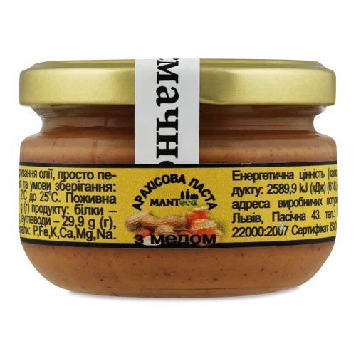 Арахісова Паста З Медом, Вищого Ґатунку, 100г
