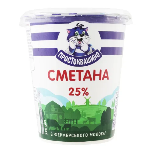 Сметана 25% Простоквашино ст 325г