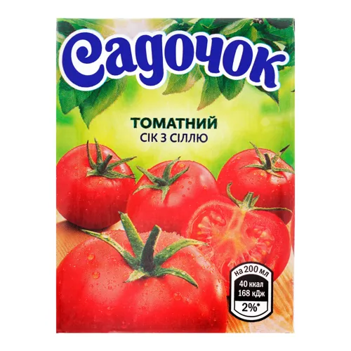 Сік томатний з сіллю Садочок 0.2л