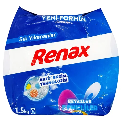 Пральний порошок Renax для білої та кольорової білизни автомат 1,5кг