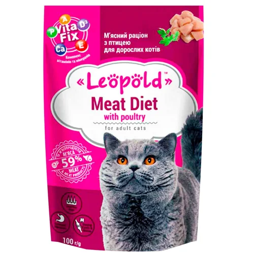 Корм вологий Leopold з птицею для котів 100г
