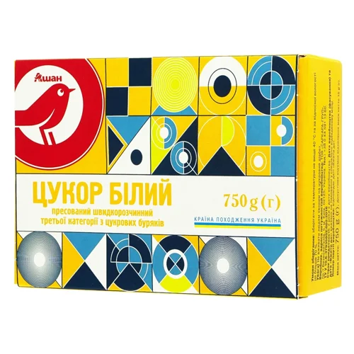 Цукор Auchan білий пресований 750г