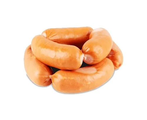 Сардельки Швейцарські з сиром Самобранка натуральна оболонка вищого ґатунку, кг