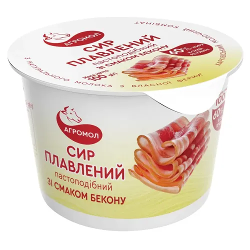 Сир плавлений Агромол з беконом 60%, 100г