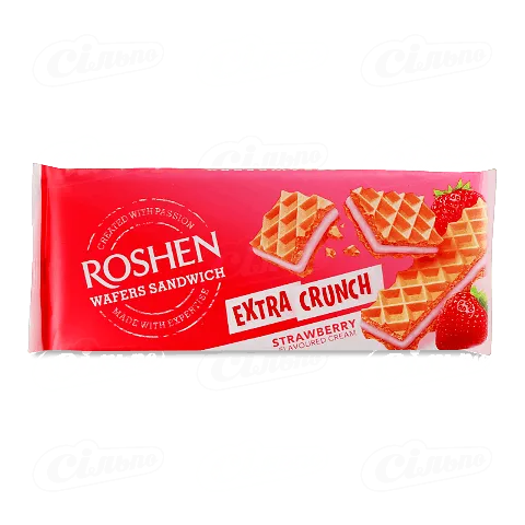 Вафлі Roshen WafersSandw Extra Crunch Strawberry, 142г