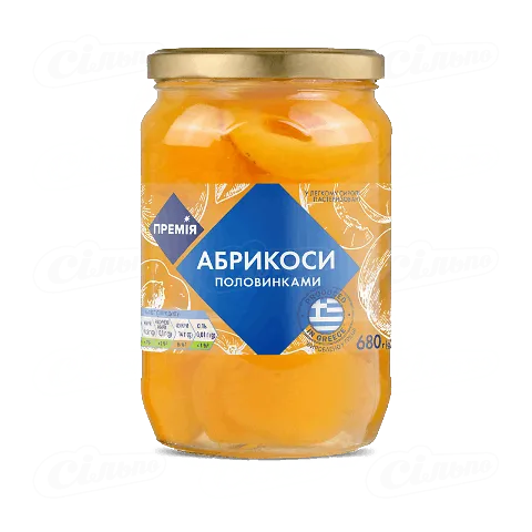 Абрикоси «Премія»® половинками в легкому сиропі, 680г