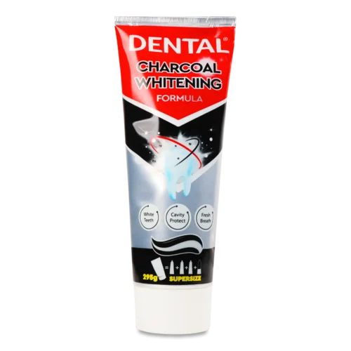 Паста зубна Dental відбілююча з вугіллям двокольорова