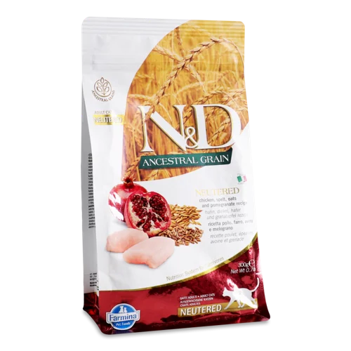 Корм сухий для дорослих котів Chicken Spelt Oats & Pomegranate, Ancestral Grain Farmina, в/ґ, 300 г