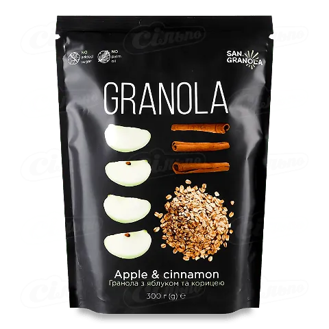Гранола San Granola з яблуком та корицею, 300г