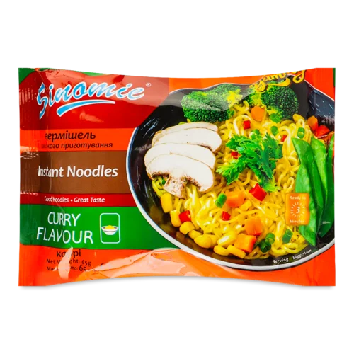 Вермішель Швидкого Приготування Зі Смаком Каррі Sinomie, м/у, 65г