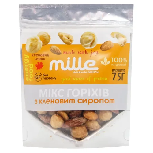Горіхи Mille Мікс з кленовим сиропом 75г