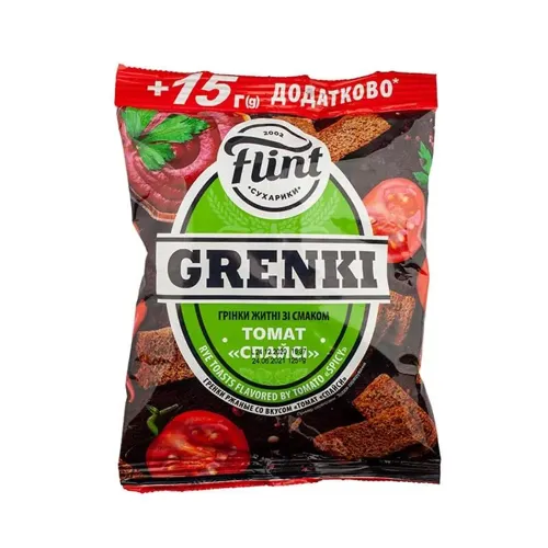 Грінки Flint житні зі смаком томату Спайсі м/уп 125г