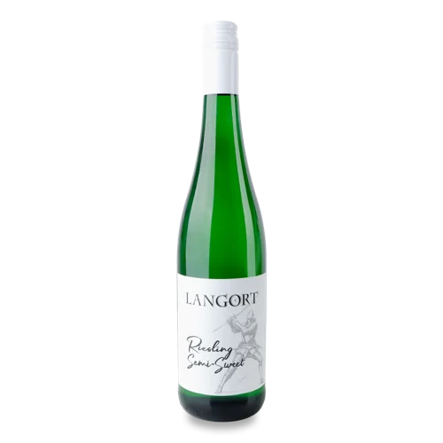 Вино Біле Напівсолодке Рислінг Langort, 0.75л, 11%, п/пл
