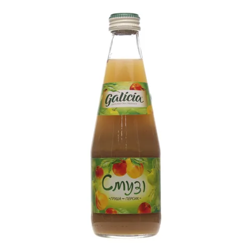 Сік із суміші фруктів груша-персик з м'якоттю Смузі Galicia 0.3л