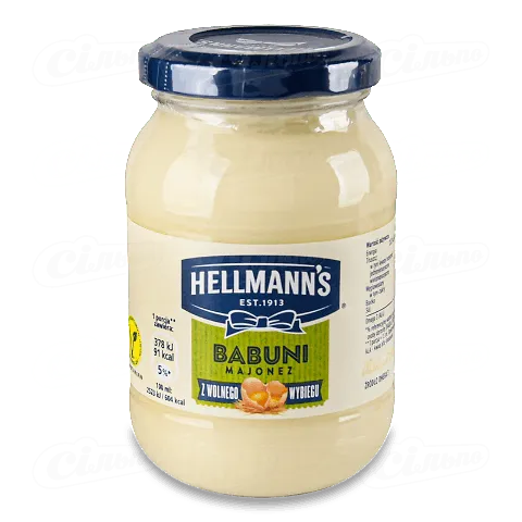 Майонез Hellmann's Babuni 64% у скляній банці, 210мл