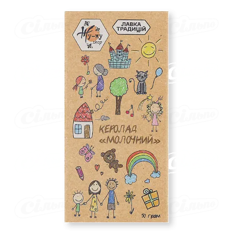 Шоколад молочний «Лавка Традицій» «Жу-жу shop» на меду вишня-кунжут, 50г