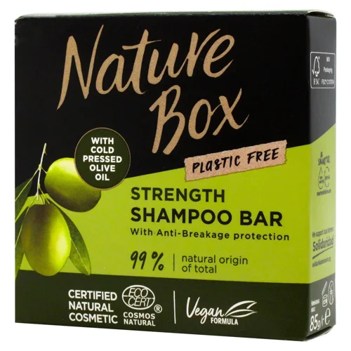 Твердий шампунь Nature Box Olive Oil для зміцнення  волосся з оливковою олією 85г