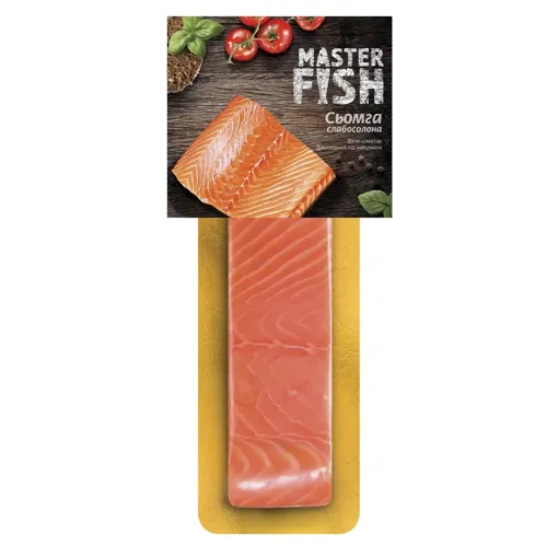 Сьомга Master Fish слабосолона філе-шматок 180г