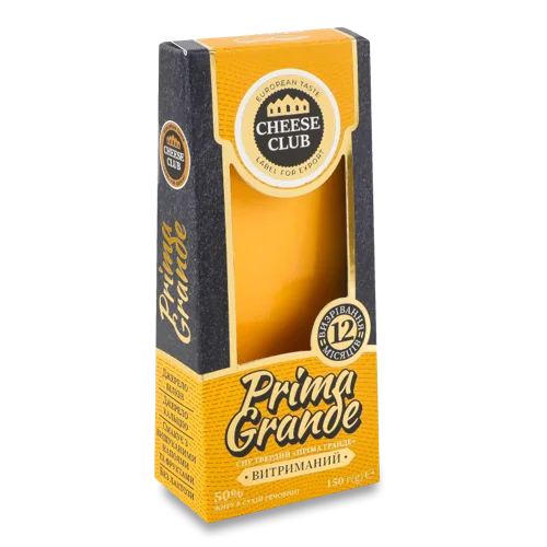 Сир Твердий Витриманий 50% Пріма Гранде Cheese Club к/у 150г