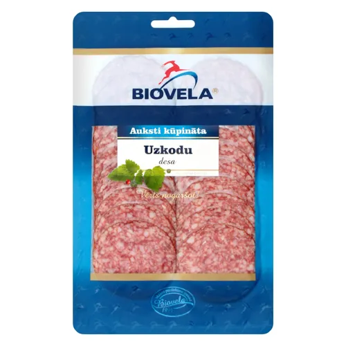 Ковбаса Закусочна Biovela сиров'ялена вищого ґатунку 90г