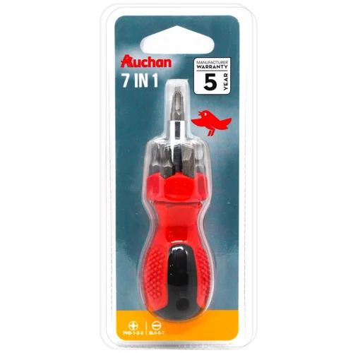 Викрутка Auchan з насадками 7 в 1