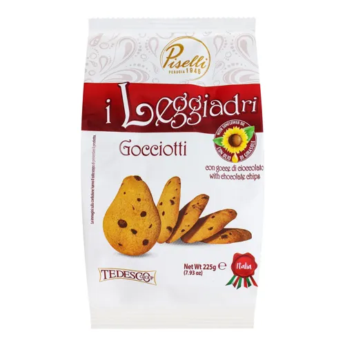 Печиво пісочне зі шматочками шоколаду Piselli м/у 225г