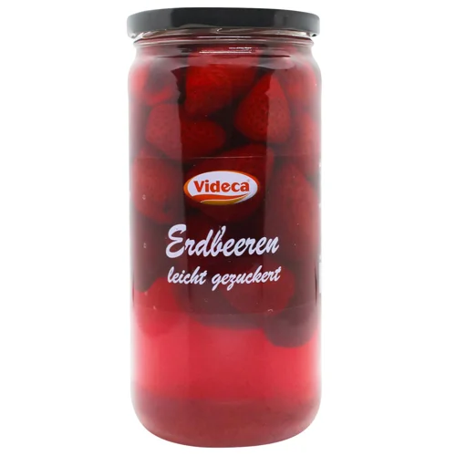 Полуниця Videca половинки в легкому цукровому сиропі 0,72л