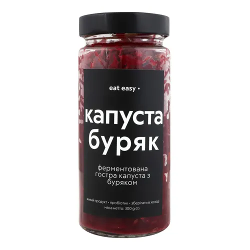 Капуста гостра ферментована з буряком Eat Easy с/б 300г
