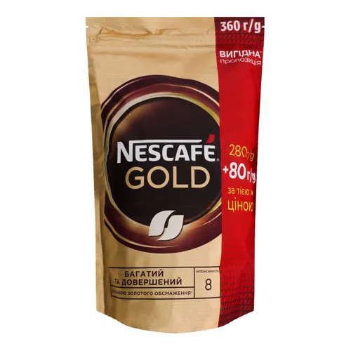 Кава натуральна розчинна сублімована Gold Nescafe д/п 360г