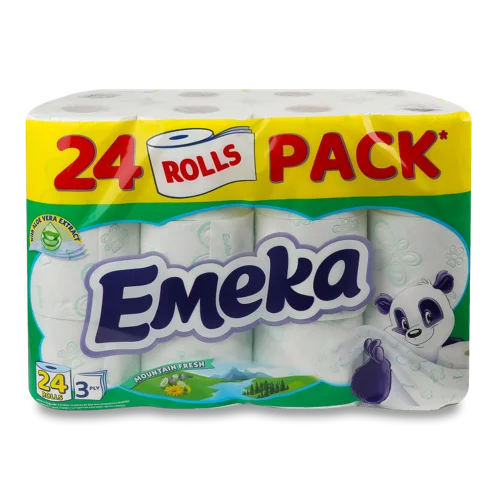 Туалетний Папір 3-Шаровий Mountain Fresh Emeka, 24 шт
