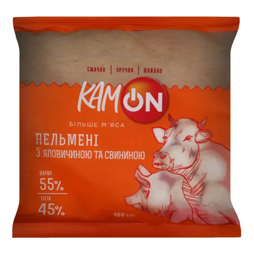 Пельмені з яловичиною та свининою Kamon м/у 400г