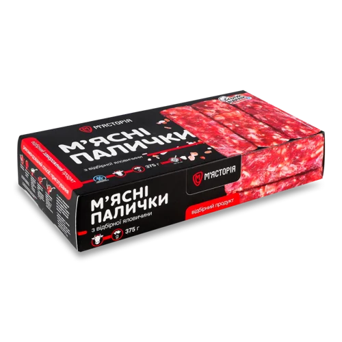 Палички М'ясні Заморожені З Відбірної Яловичини М'ясторія, к/у, 375г