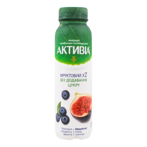 Біфідойогурт 1.2% питний без цукру Чорниця-Інжир Активіа 270г
