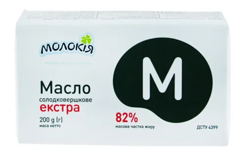 Масло солодковершкове 82% Екстра Молокія м/у 200г