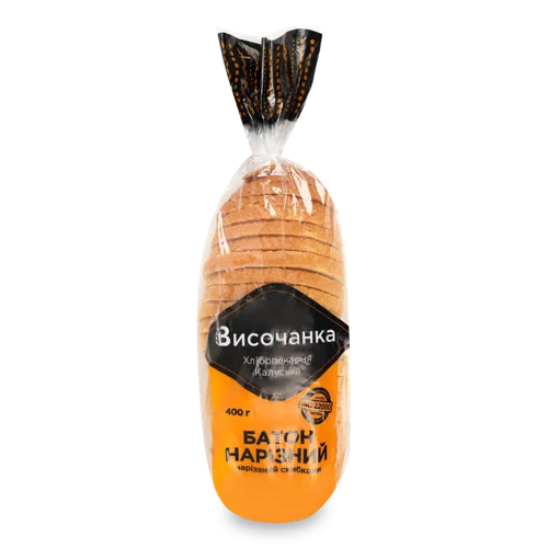 Хліб Нарізний Пшеничний Вищого Ґатунку, м/у 400 г