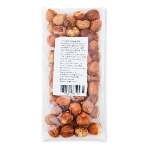 Фундук Свіжий, Вищого Ґатунку, ТОВ НВО Філберт, 100г