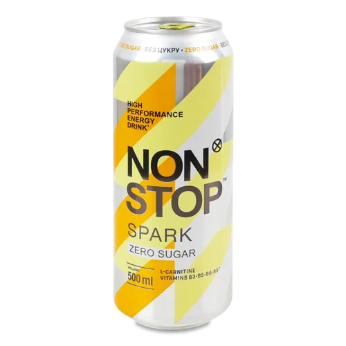 Напій Енергетичний Безалкогольний Сильногазований Без Цукру Spark Non Stop, Залізна Банка 500мл