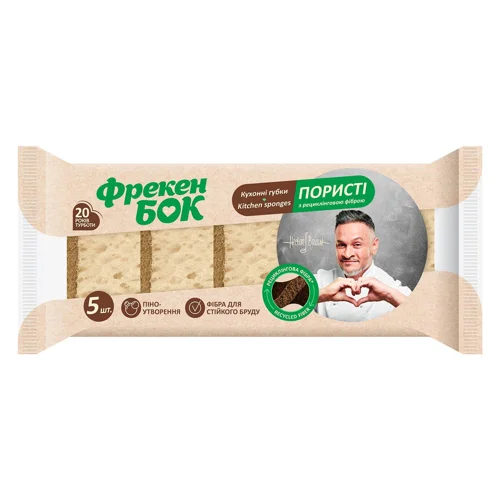 Губки кухонні Фрекен Бок з рециклінговою фіброю 5шт