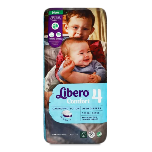 Підгузки Дитячі Comfort 4 Libero, 7-11 кг, 52 шт, в/ґ