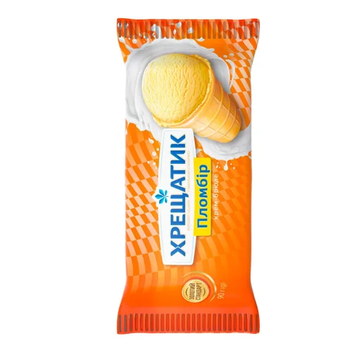 Морозиво Хладик Хрещатик пломбір крем-брюле 90г