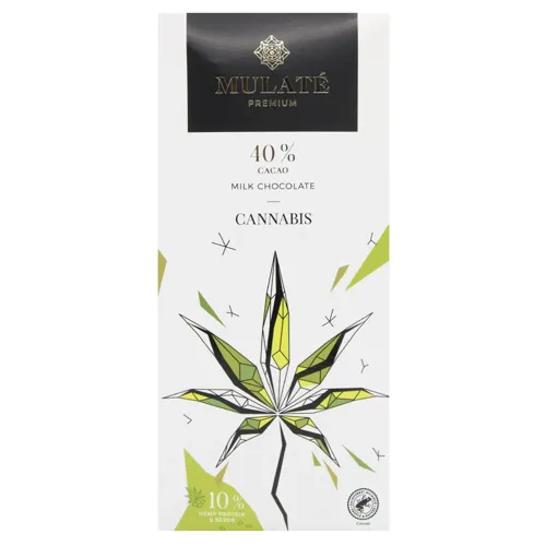 Шоколад молочний Mulate Premium з конопляним білком та насінням 40% 90г