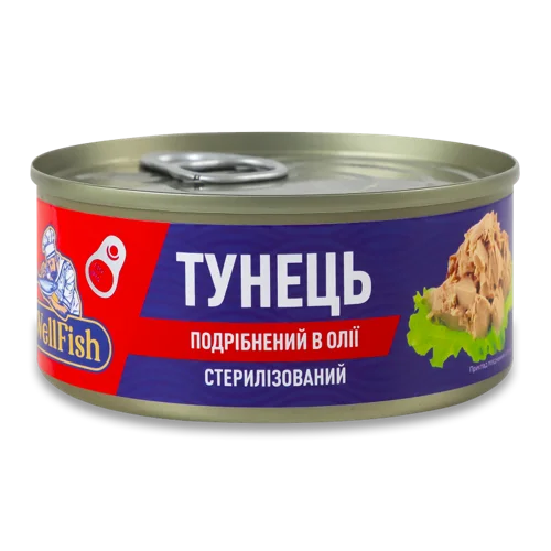 Тунець Подрібнений В Олії WellFish З/б 160г