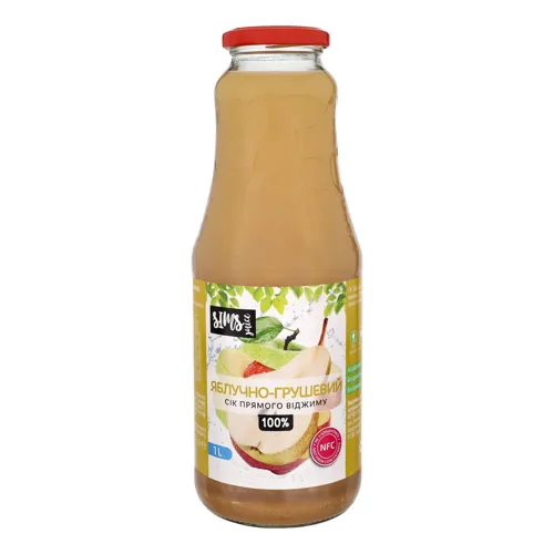 Сік яблучно-грушевий неосвітлений пастеризований Sims Juice с/пл 1л