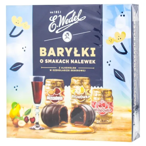 Цукерки E.Wedel Щасливі бочечки з алкоголь начинкою 200г