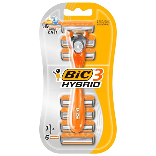 Бритва BIC 3 Hybrid чоловіча з 6 змінними картриджами