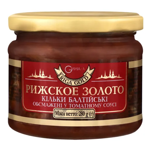 Кільки балтійські обсмажені в томатному соусі Рижское золото 280г